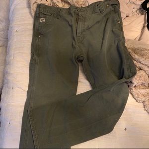 Duck washed Relaxed Fit pants 40x32 Washed  Army green color.